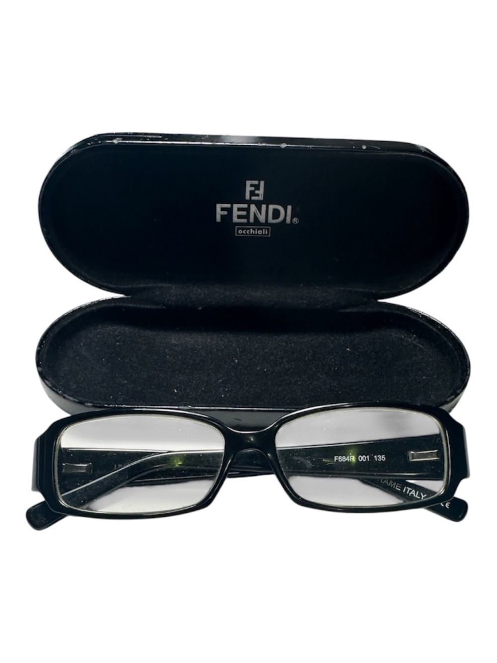 Fendi F684R Black Eyeglass Frames Lace Detail Designer Glasses Made in Italy